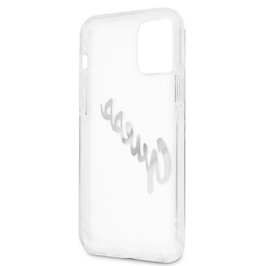 Hurtownia GSM - Etui Guess GUHCP12MKTRSVSI Apple iPhone 12/12 Pro Transparentní tvrdý obal Vintage Script Silver - GUE1159CL - {ean13} - Hurt