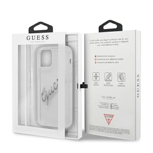 Hurtownia GSM - Etui Guess GUHCP12MKTRSVSI Apple iPhone 12/12 Pro Transparentní tvrdý obal Vintage Script Silver - GUE1159CL - {ean13} - Hurt