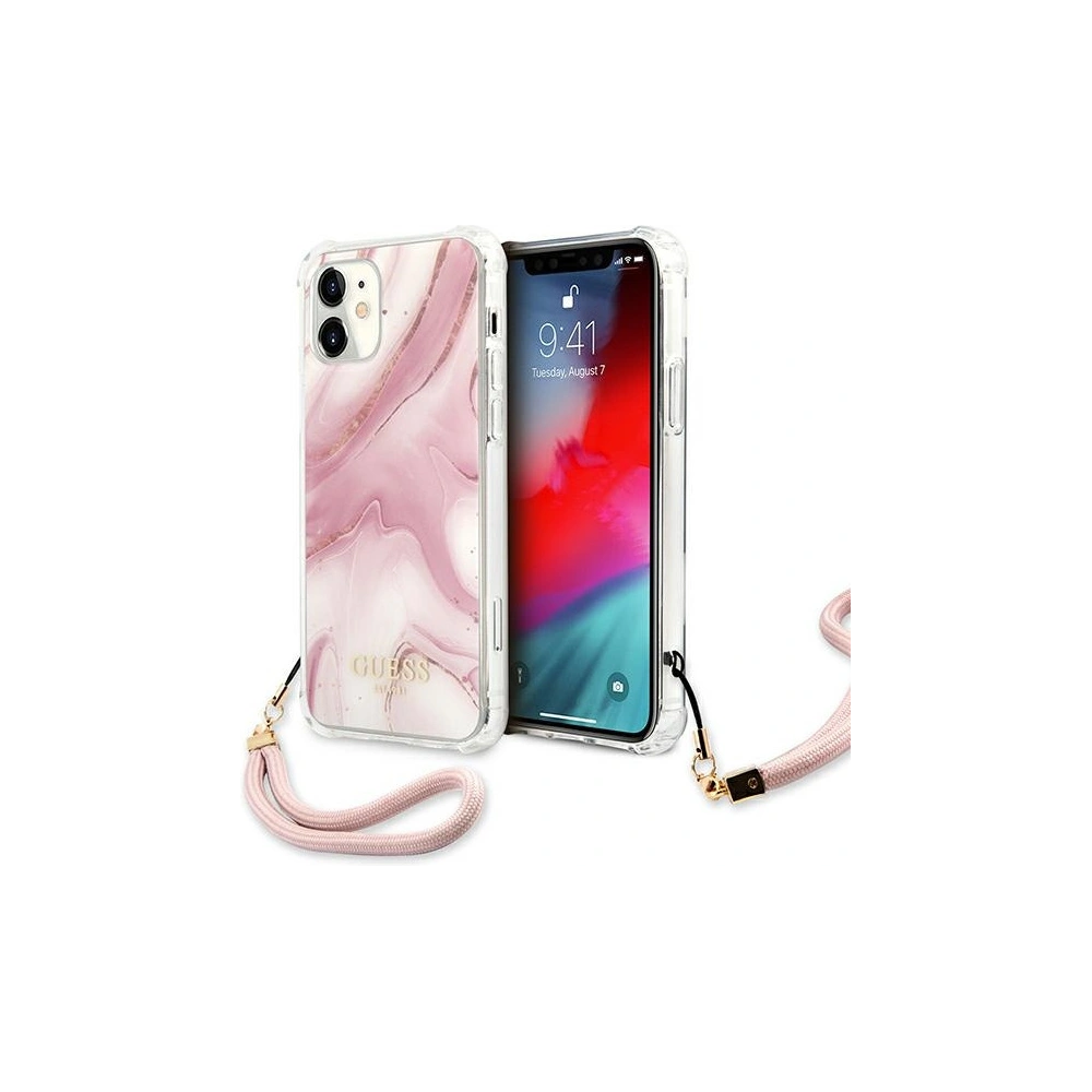 Wholesale Guess GUHCP12SKSMAPI Apple iPhone 12 mini pink hardcase Marble Collection - GUE1160PNK - {ean13} - Hurt