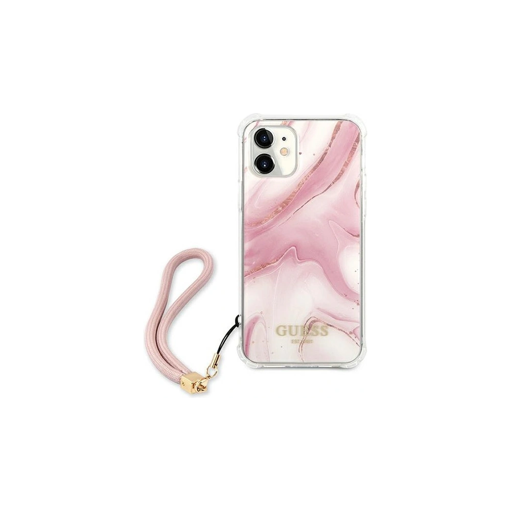 Wholesale Guess GUHCP12SKSMAPI Apple iPhone 12 mini pink hardcase Marble Collection - GUE1160PNK - {ean13} - Hurt