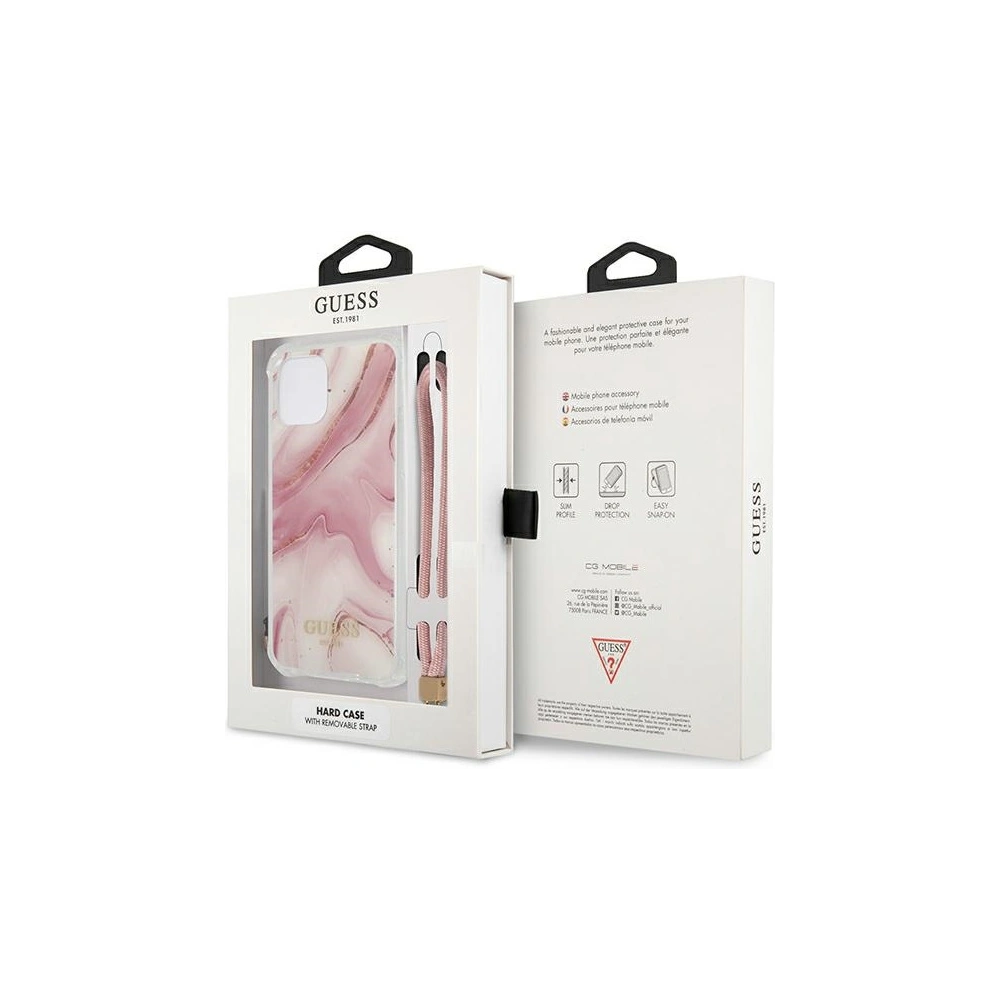 Hurtownia GSM - Etui Guess GUHCP12SKSMAPI Apple iPhone 12 mini różowy/pink hardcase Marble Collection - GUE1160PNK - {ean13} - Hurt