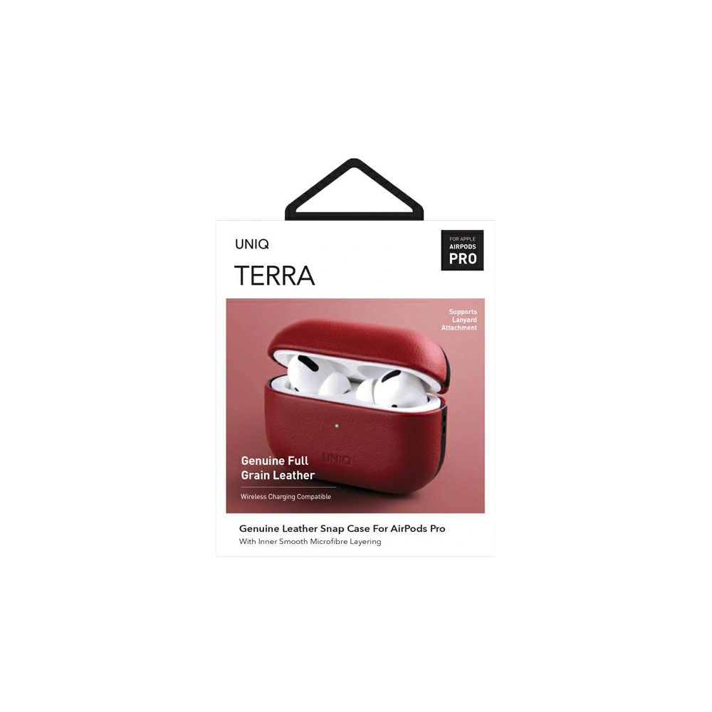 Hurtownia GSM - Etui UNIQ Terra Apple AirPods Pro z pravé kůže červené - UNIQ403RED - {ean13} - Hurt