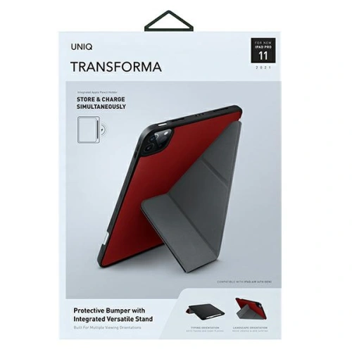 Etui UNIQ Transforma Apple iPad Pro 11 2021 (3. generacji) Antimicrobial czerwony/coral red