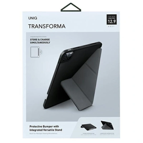 Etui UNIQ Transforma Apple iPad Pro 12.9 2021 (5. generacji) Antimicrobial czarny/ebony black