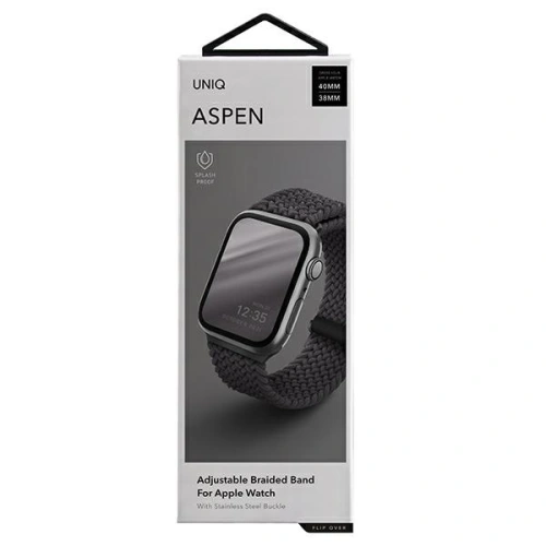 Pasek UNIQ Aspen Apple Watch 4/5/6/7/SE/8/9/10 40/41/42mm Braided szary/granite grey