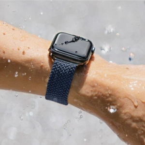 Pasek UNIQ Aspen Apple Watch 4/5/6/7/SE/8/9/Ultra 44/45/49mm Braided niebieski/oxford blue