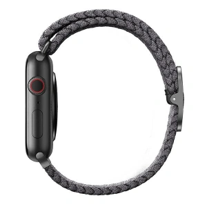 Pasek UNIQ Aspen Apple Watch 4/5/6/7/SE/8/9/Ultra 44/45/49mm Braided szary/granite grey