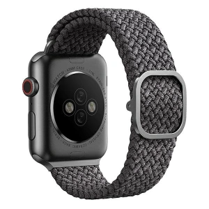 Pasek UNIQ Aspen Apple Watch 4/5/6/7/SE/8/9/Ultra 44/45/49mm Braided szary/granite grey