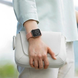 Pasek UNIQ Aspen Apple Watch 4/5/6/7/SE/8/9/Ultra 44/45/49mm Braided szary/granite grey