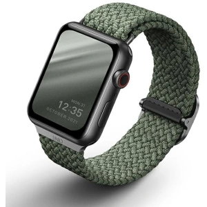 Pasek UNIQ Aspen Apple Watch 4/5/6/7/SE/8/9/Ultra 44/45/49mm Braided zielony/cypress green