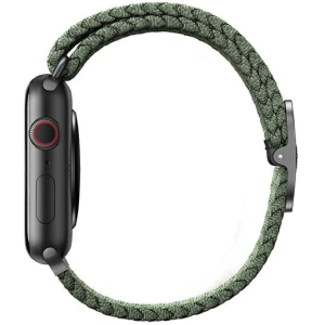 UNIQ Aspen strap Apple Watch 4/5/6/7/SE/8/9/Ultra 44/45/49mm Braided green/cypress green