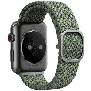 Pasek UNIQ Aspen Apple Watch 4/5/6/7/SE/8/9/Ultra 44/45/49mm Braided zielony/cypress green