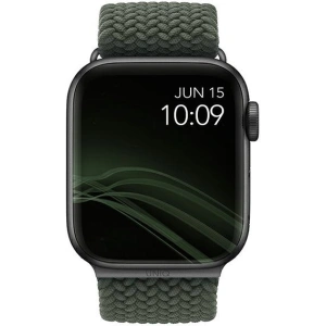 Pasek UNIQ Aspen Apple Watch 4/5/6/7/SE/8/9/Ultra 44/45/49mm Braided zielony/cypress green