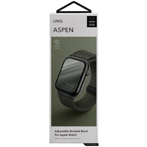 Pasek UNIQ Aspen Apple Watch 4/5/6/7/SE/8/9/Ultra 44/45/49mm Braided zielony/cypress green