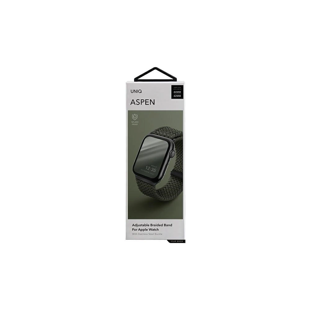 Wholesale UNIQ Aspen strap Apple Watch 4/5/6/7/SE/8/9/Ultra 44/45/49mm Braided green/cypress green - UNIQ413CYPGRN - {ean13} - Hurt