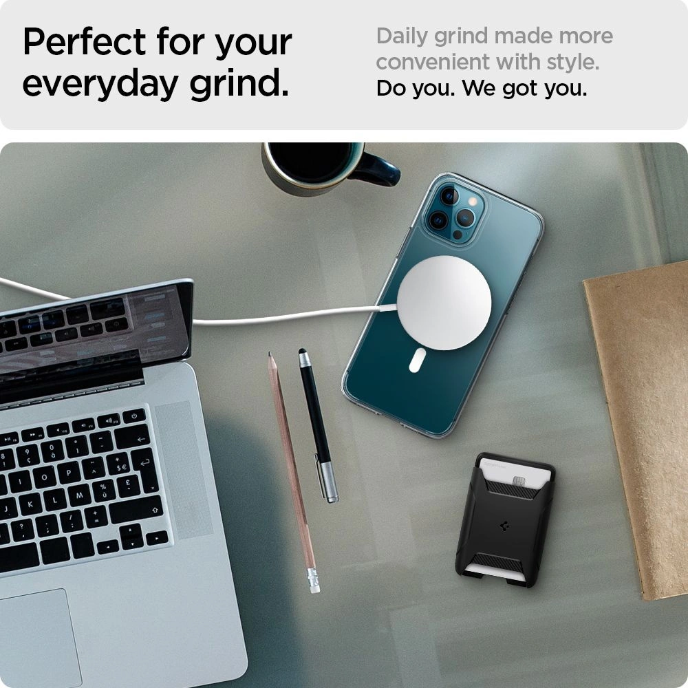 Hurtownia GSM - Kapsa na karty Spigen Rugged Armor MagSafe Universal Magnetic Card Wallet Černá - SPN1660BLK - {ean13} - Hurt