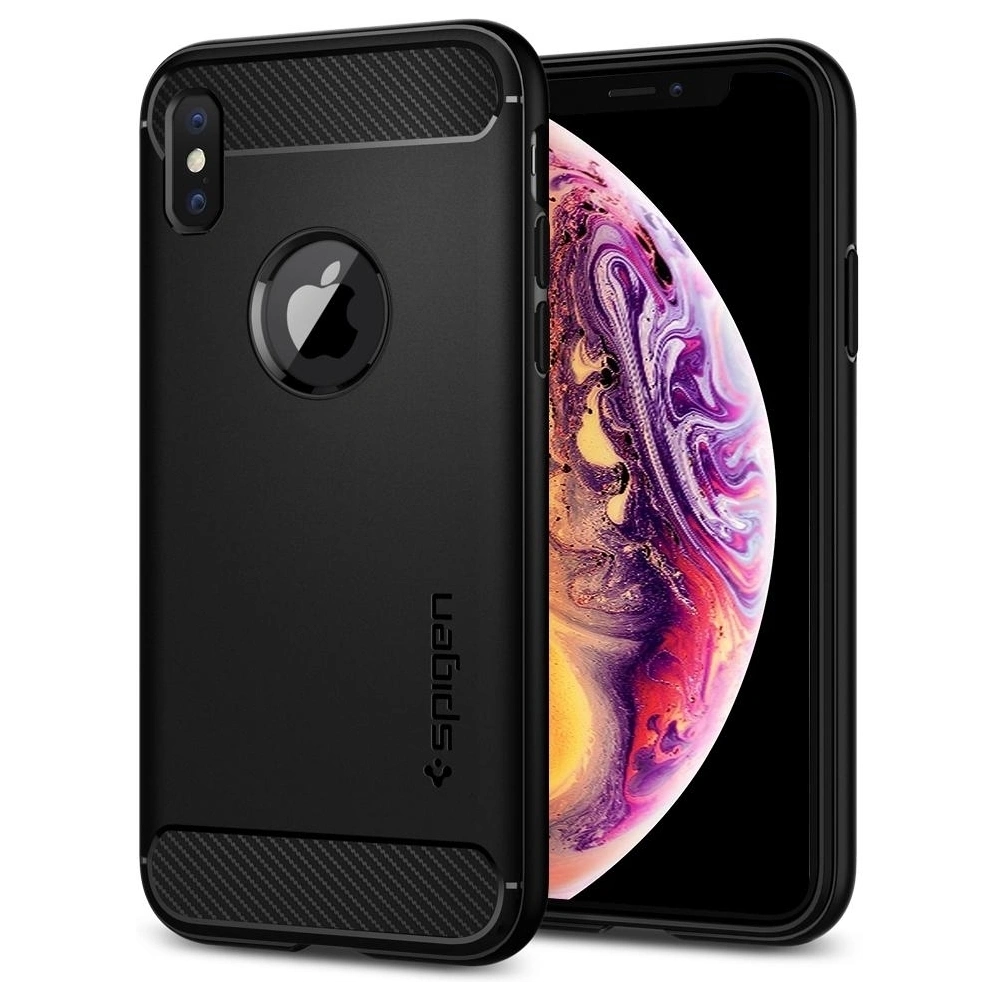 Hurtownia GSM - Etui Spigen Rugged Armor iPhone XS/X 5.8 Černé - SPN182BLK - {ean13} - Hurt