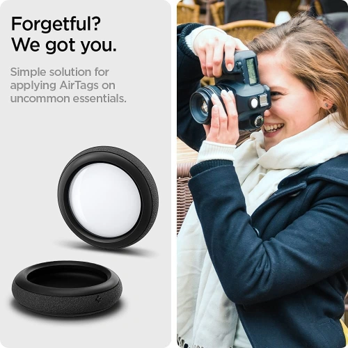 Etui Spigen Silicone Fit Apple AirTag Black [2 PACK]