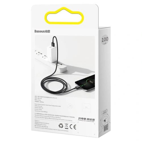 Kabel USB do micro Baseus Superior Series, 2A, 2m (czarny)