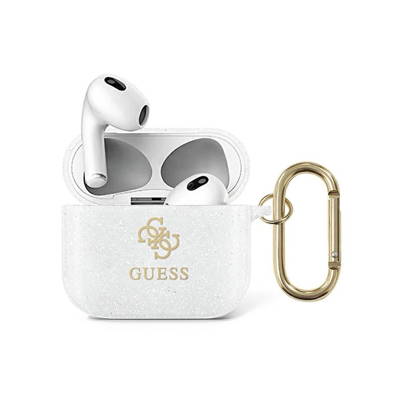 Hurtownia Guess - 3666339009922 - GUE1110CL - Etui Guess GUA3UCG4GT Apple AirPods 3 cover Transparent Glitter Collection - B2B homescreen