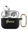 Etui Guess GUA3SSSK Apple AirPods 3 cover czarny/black Silicone Vintage Script