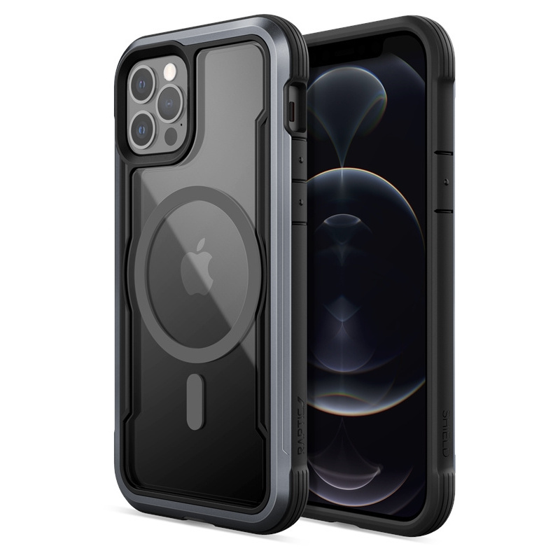 Hurtownia X-Doria - 6950941493024 - XDR115BLK - Etui aluminiowe X-Doria Raptic Shield Pro Magnet MagSafe Apple iPhone 12/12 Pro (czarny) - B2B homescreen