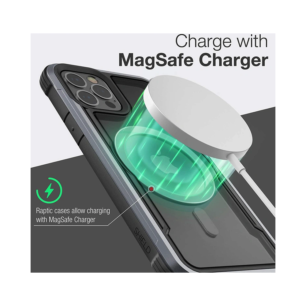 Wholesale Raptic Shield Pro Magnet - Aluminium Case for iPhone 12/12 Pro MagSafe (DROP TEST 4M) (Black) - XDR115BLK - {ean13} - Hurt