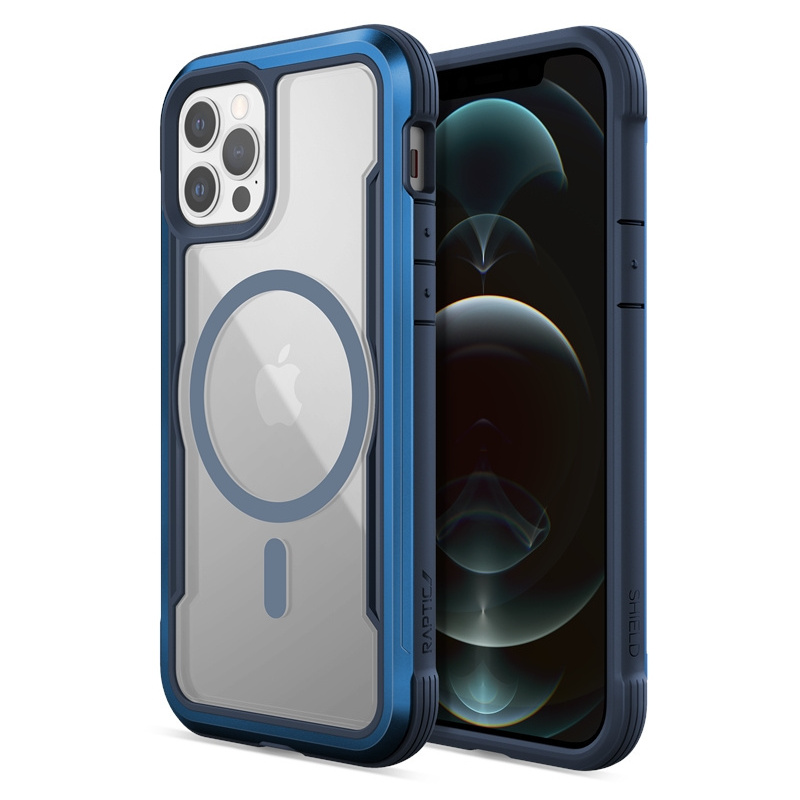 Hurtownia X-Doria - 6950941493031 - XDR116BLU - Etui aluminiowe X-Doria Raptic Shield Pro Magnet MagSafe Apple iPhone 12/12 Pro (niebieski) - B2B homescreen
