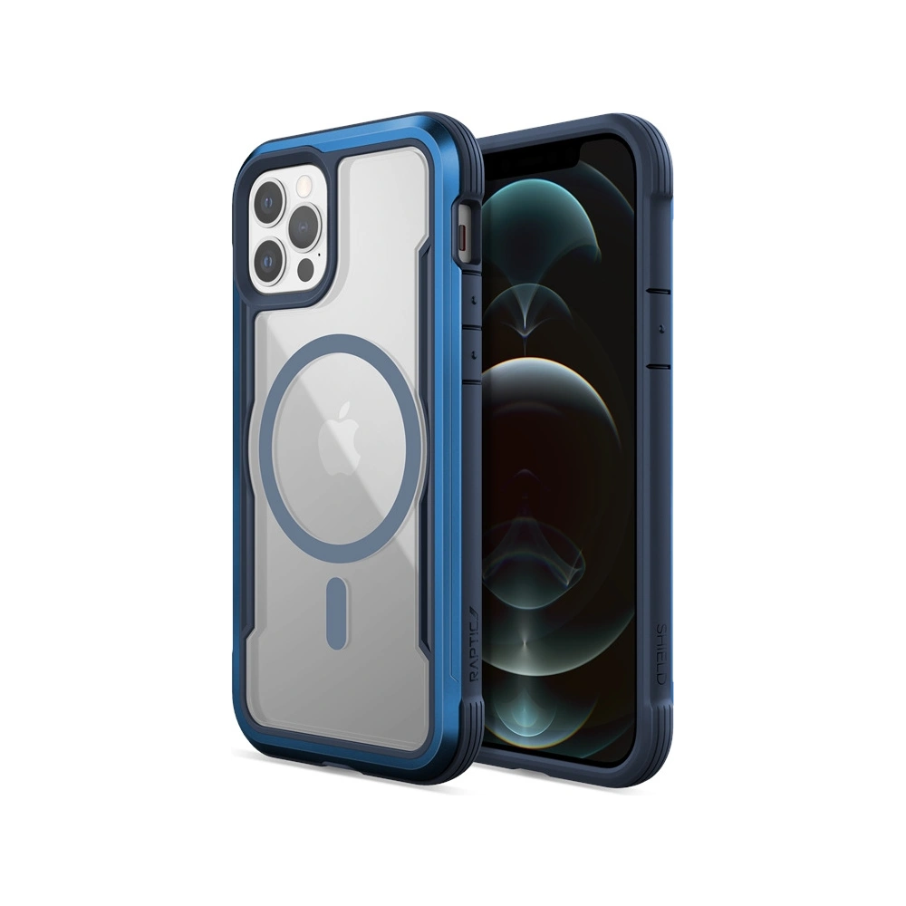 Hurtownia GSM - Etui hliníkové X-Doria Raptic Shield Pro Magnet MagSafe Apple iPhone 12/12 Pro (modrý) - XDR116BLU - {ean13} - Hurt