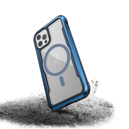 Etui aluminiowe X-Doria Raptic Shield Pro Magnet MagSafe Apple iPhone 12/12 Pro (niebieski)