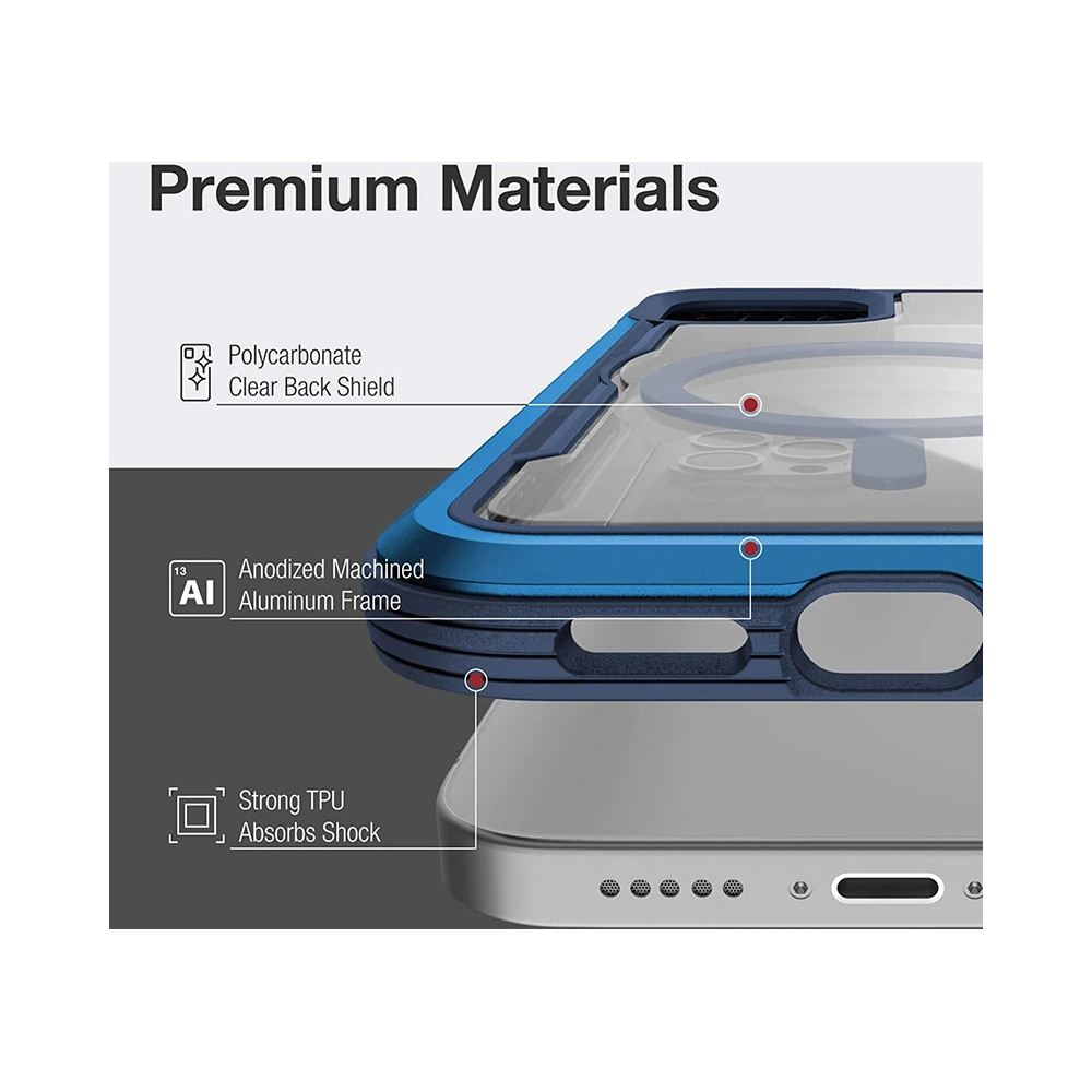 Hurtownia GSM - Etui aluminiowe X-Doria Raptic Shield Pro Magnet MagSafe Apple iPhone 12/12 Pro (niebieski) - XDR116BLU - {ean13} - Hurt
