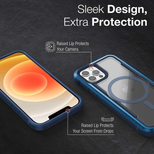 Wholesale Raptic Shield Pro Magnet - Aluminium Case for iPhone 12/12 Pro MagSafe (DROP TEST 4M) (Blue) - XDR116BLU - {ean13} - Hurt