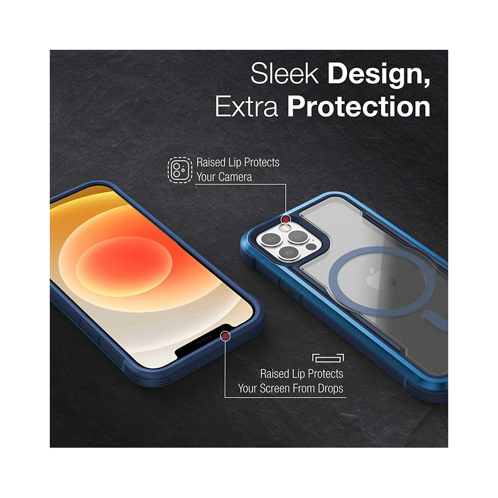 Hurtownia GSM - Etui aluminiowe X-Doria Raptic Shield Pro Magnet MagSafe Apple iPhone 12/12 Pro (niebieski) - XDR116BLU - {ean13} - Hurt