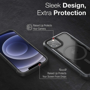 Wholesale Raptic Shield Pro Magnet - Aluminium Case for iPhone 12/12 Pro MagSafe (DROP TEST 4M) (Red) - XDR117RED - {ean13} - Hurt