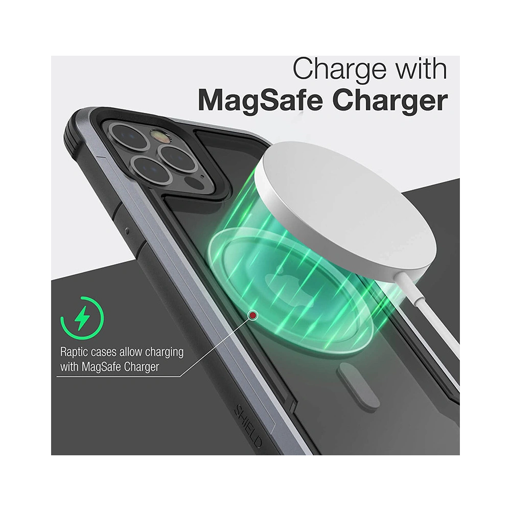 Wholesale Raptic Shield Pro Magnet - Aluminium Case for iPhone 12 Pro Max MagSafe (DROP TEST 4M) (Black) - XDR118BLK - {ean13} - Hurt