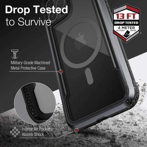 Etui aluminiowe X-Doria Raptic Shield Pro Magnet MagSafe Apple iPhone 12 Pro Max (czarny)