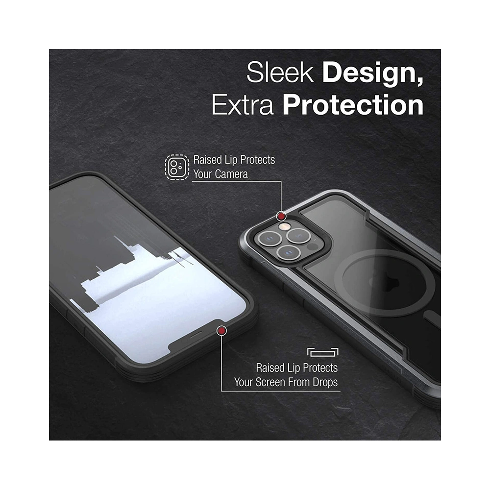Hurtownia GSM - Etui aluminiowe X-Doria Raptic Shield Pro Magnet MagSafe Apple iPhone 12 Pro Max (czarny) - XDR118BLK - {ean13} - Hurt