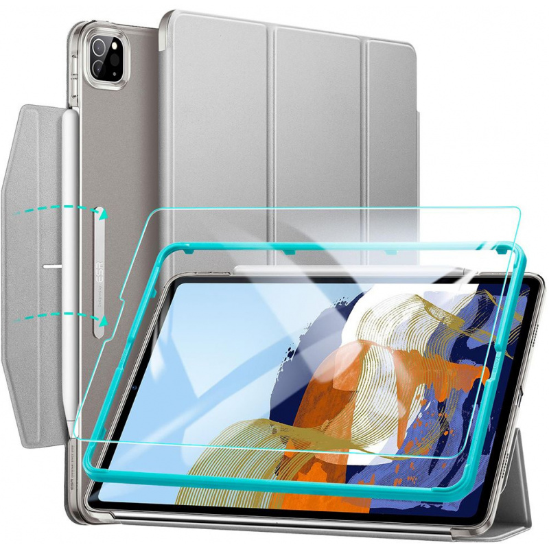 ESR Distributor - 4894240145630 - ESR357GRY - ESR Ascend Trifold & Tempered Glass Apple iPad Pro 11 2021 Grey - B2B homescreen