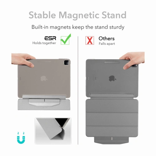 Etui ESR Ascend Trifold Apple iPad Pro 11 2021 (3. generacji) Grey + Szkło
