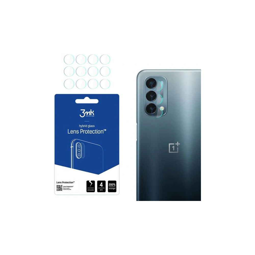 Hurtownia GSM - Hybidní sklo na objektiv fotoaparátu 3MK Ochrana objektivu OnePlus Nord N200 5G [4 PACK] - 3MK1831 - {ean13} - Hurt