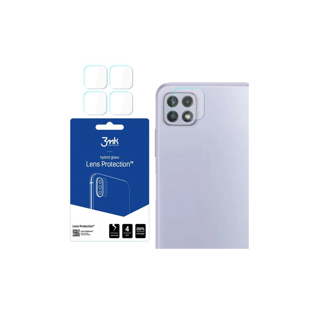 Hurtownia GSM - Hybidní sklo na objektiv fotoaparátu 3MK Ochrana objektivu Samsung Galaxy A22 4G [4 PACK] - 3MK1832 - {ean13} - Hurt
