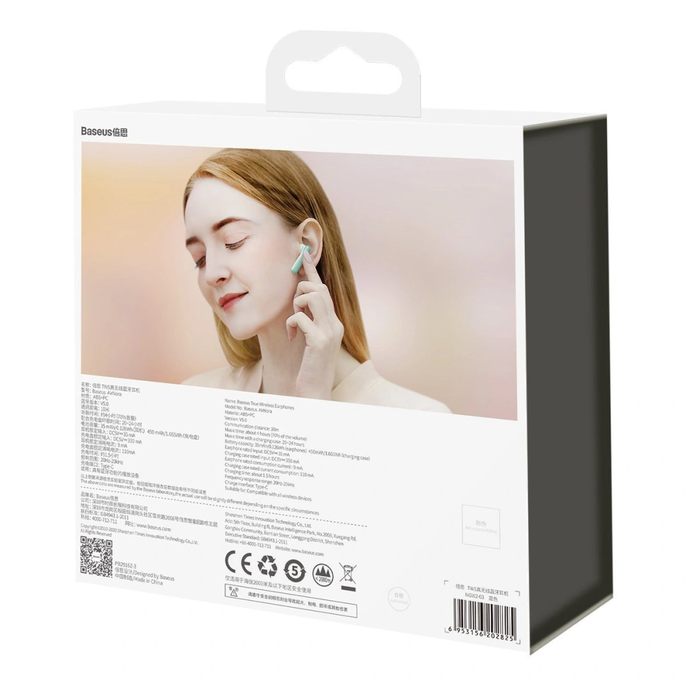 Wholesale Wireless headphones Baseus Encok W2, Bluetooth 5.0 (mint) - BSU2831MNT - {ean13} - Hurt