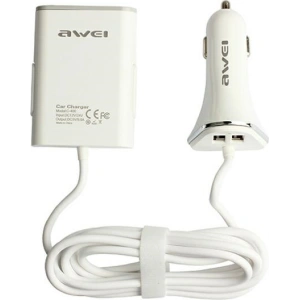Hurtownia GSM - Ładowarka samochodowa AWEI C-400 9.6A 4xUSB High Speed biały/white - AWEI072WHT - {ean13} - Hurt