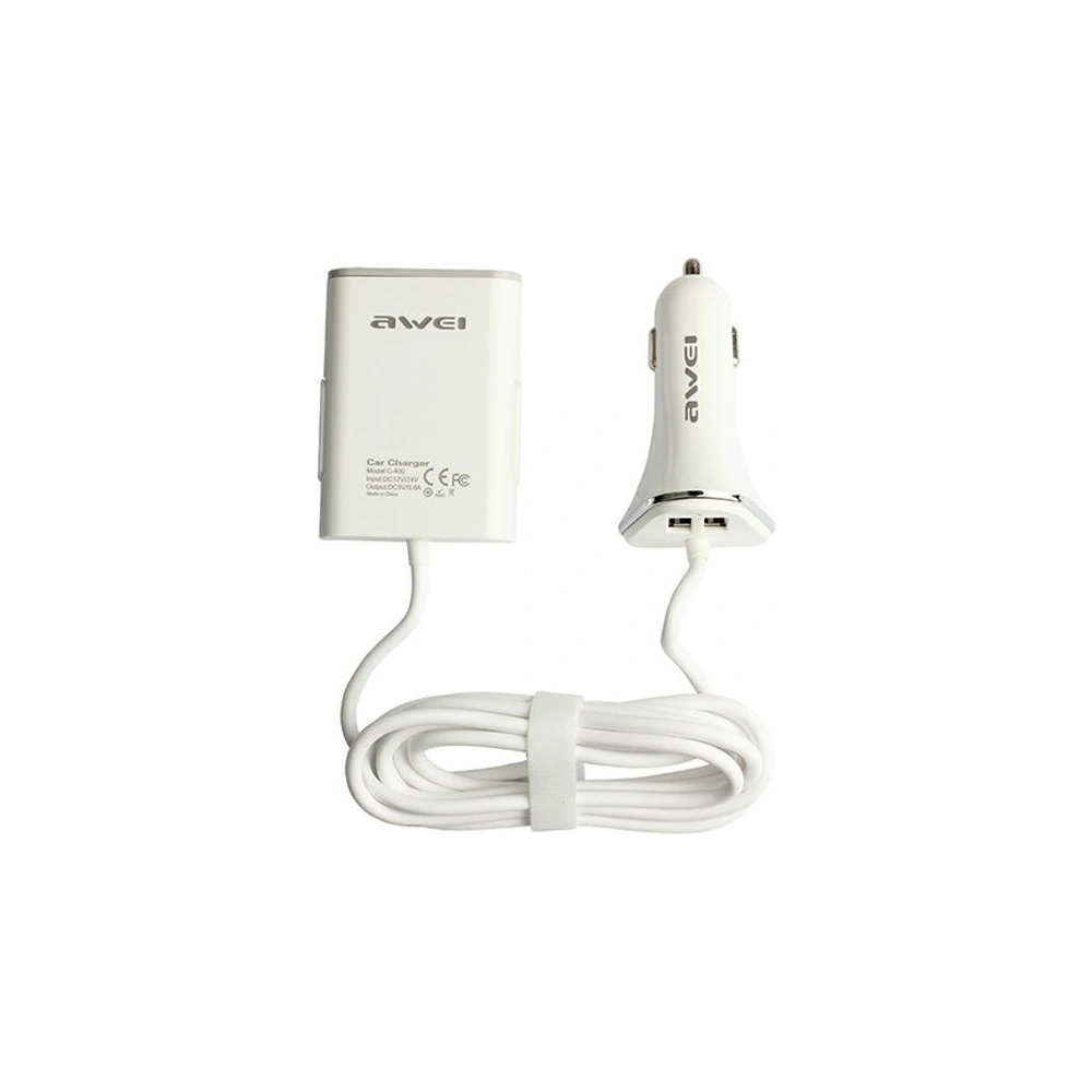 Hurtownia GSM - Automobilová nabíječka AWEI C-400 9.6A 4xUSB High Speed bílá/bílá - AWEI072WHT - {ean13} - Hurt