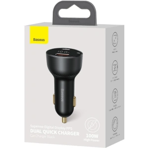 Hurtownia GSM - Nabíječka do auta Baseus Superme USB, USB-C, 100W (černá) - BSU2835BLK - {ean13} - Hurt