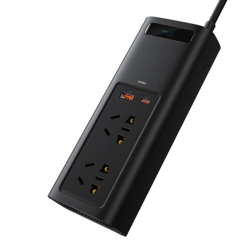 Inwerter samochodowy Baseus 150W, 220V, CN/EU (czarny)