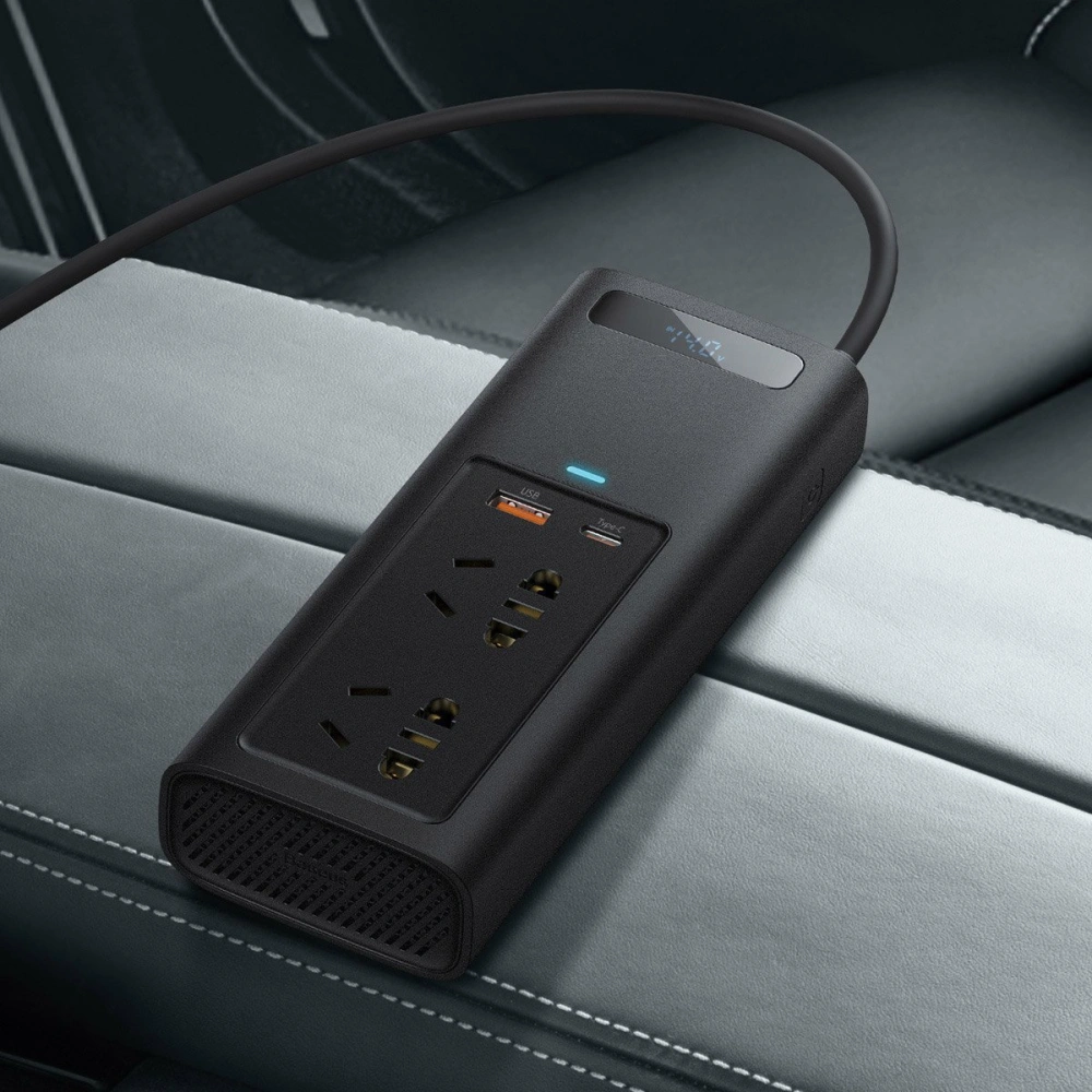 Hurtownia GSM - Inwerter samochodowy Baseus 150W, 220V, CN/EU (czarny) - BSU2836BLK - {ean13} - Hurt