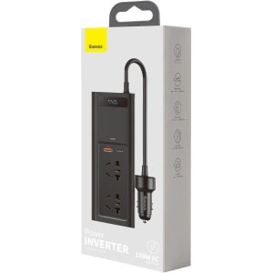 Hurtownia GSM - Inwerter samochodowy Baseus 150W, 220V, CN/EU (czarny) - BSU2836BLK - {ean13} - Hurt