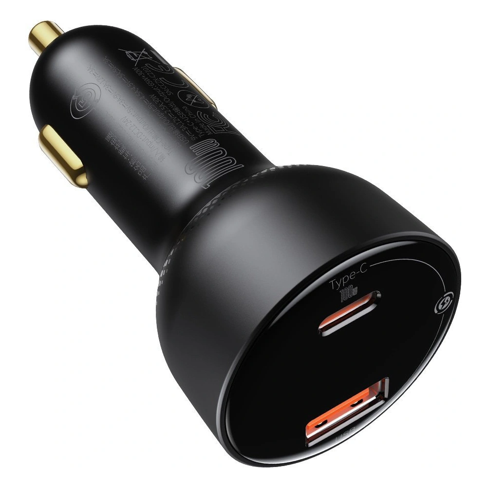Hurtownia GSM - Auto nabíječka Baseus Superme USB, USB-C, 100W + kabel USB-C (černý) - BSU2838BLK - {ean13} - Hurt