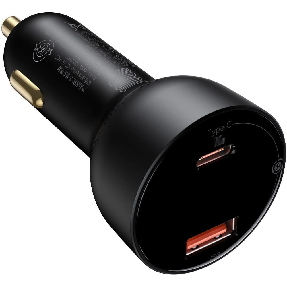 Hurtownia GSM - Auto nabíječka Baseus Superme USB, USB-C, 100W + kabel USB-C (černý) - BSU2838BLK - {ean13} - Hurt